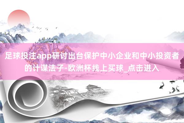 足球投注app研讨出台保护中小企业和中小投资者的计谋法子-欧洲杯线上买球_点击进入