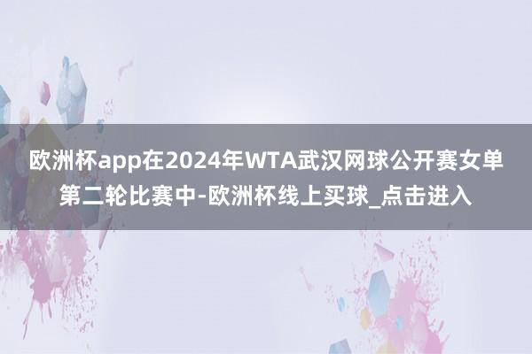 欧洲杯app在2024年WTA武汉网球公开赛女单第二轮比赛中-欧洲杯线上买球_点击进入