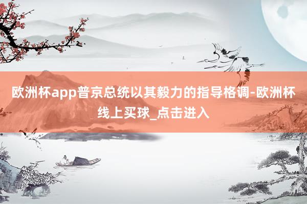 欧洲杯app普京总统以其毅力的指导格调-欧洲杯线上买球_点击进入