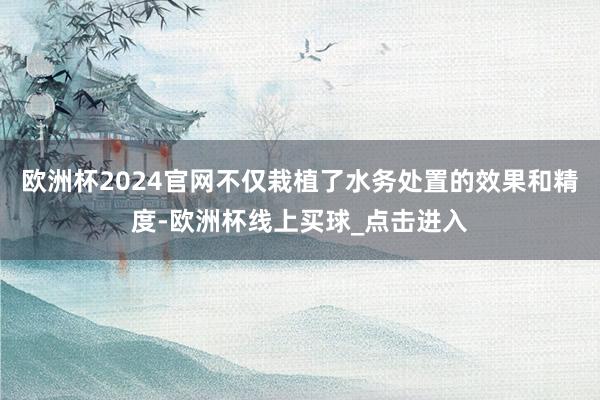 欧洲杯2024官网不仅栽植了水务处置的效果和精度-欧洲杯线上买球_点击进入